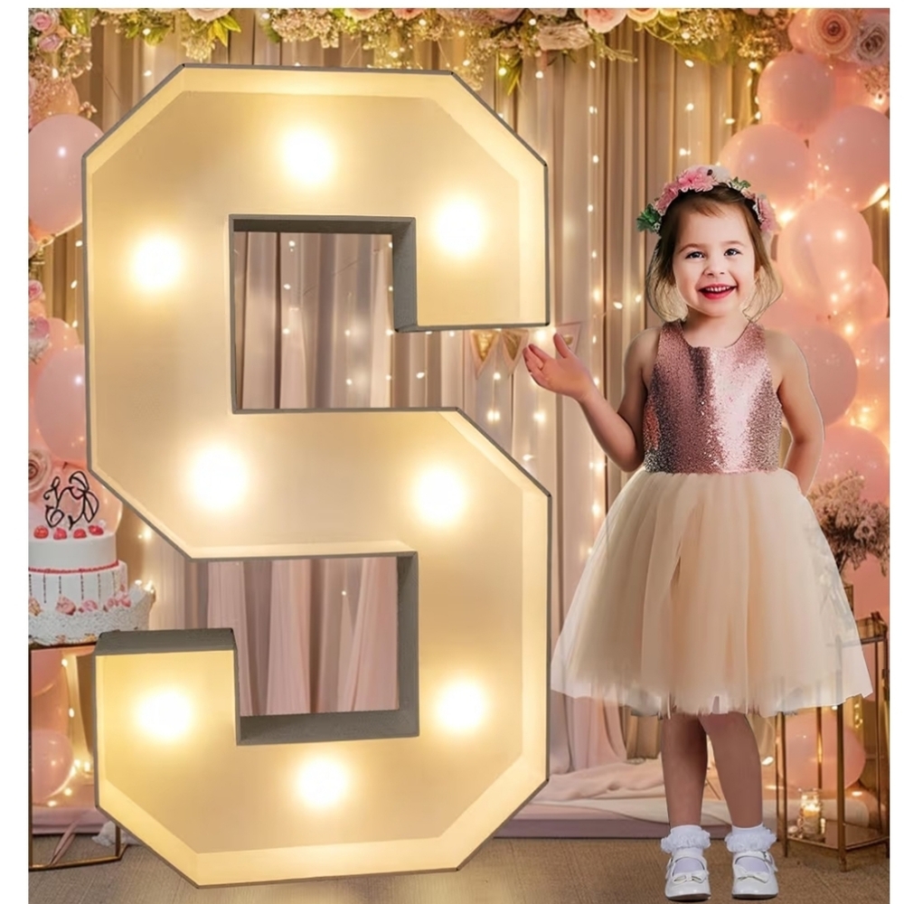 Pooqla 3FT Marquee Light Up Letter, LED Letters Big Mosaic Marquee Letter "S"